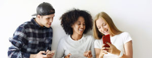 Millennials on cell phone