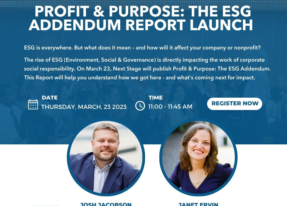 Profit & Purpose: The ESG Addendum Report Launch!