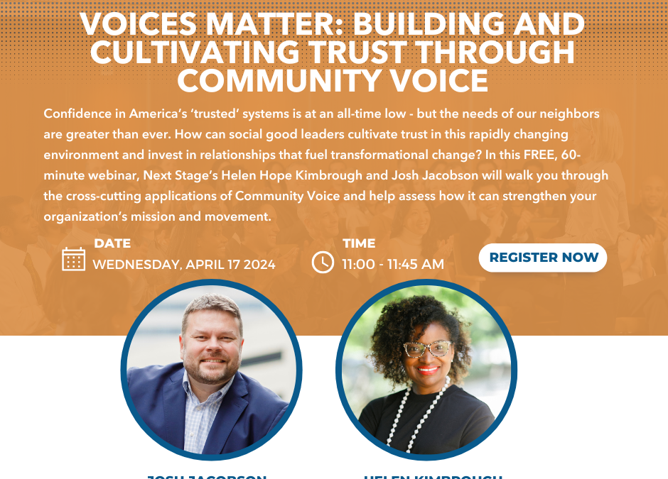 Voices Matter: Building and Cultivating Trust Through Community Voice