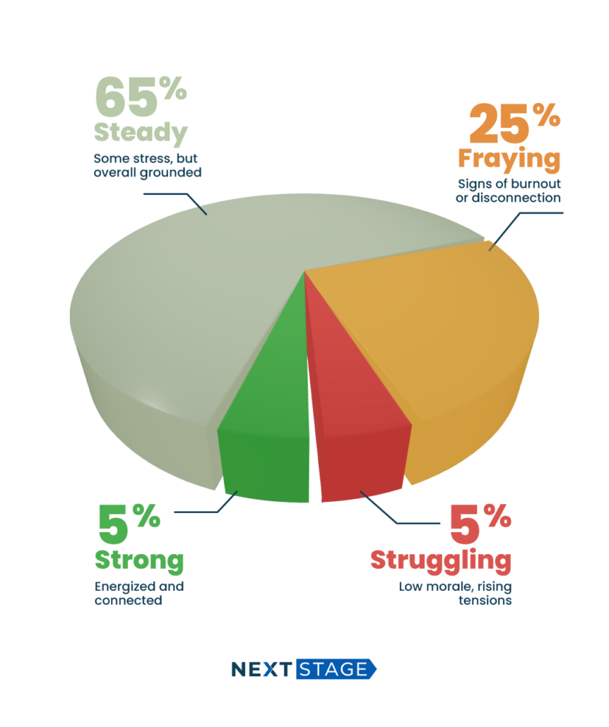 A graph that represents the current state of nonprofit morale.